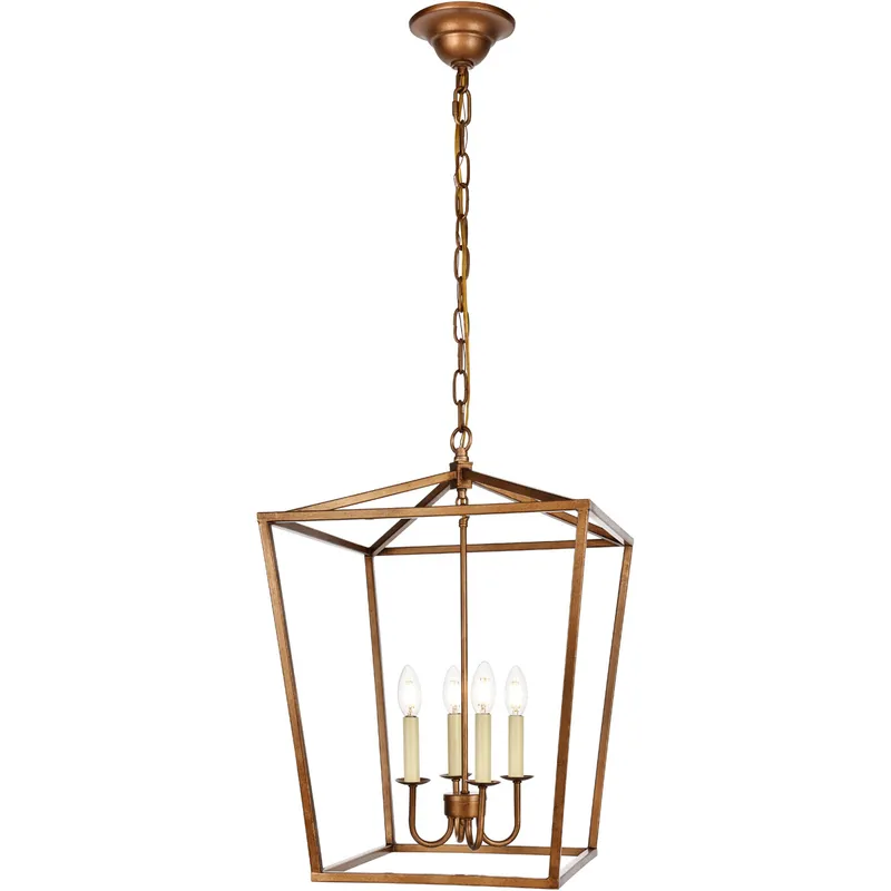Maddox 4 Light 17 inch Vintage Gold Pendant Ceiling Light