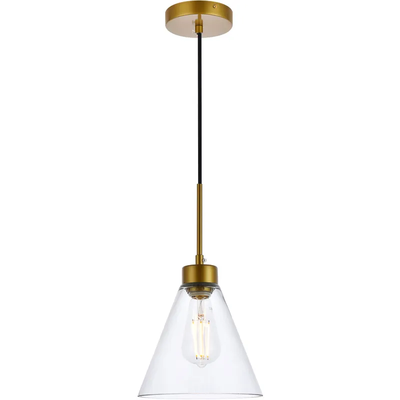 Mera 1 Light 7.9 inch Brass Pendant Ceiling Light