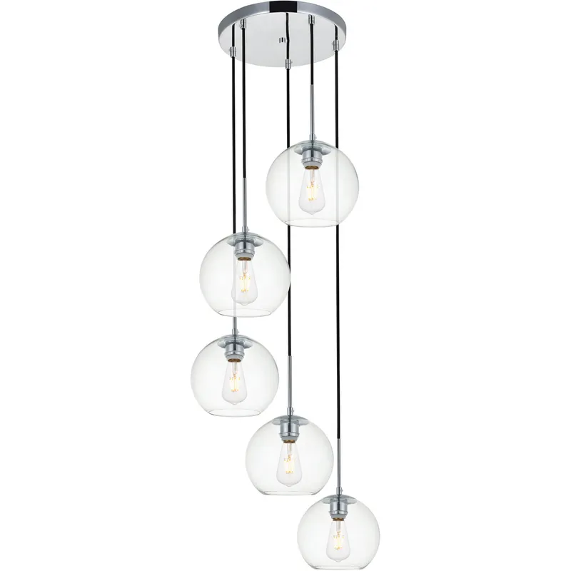 Baxter 5 Light 18.1 inch Chrome Pendant Ceiling Light