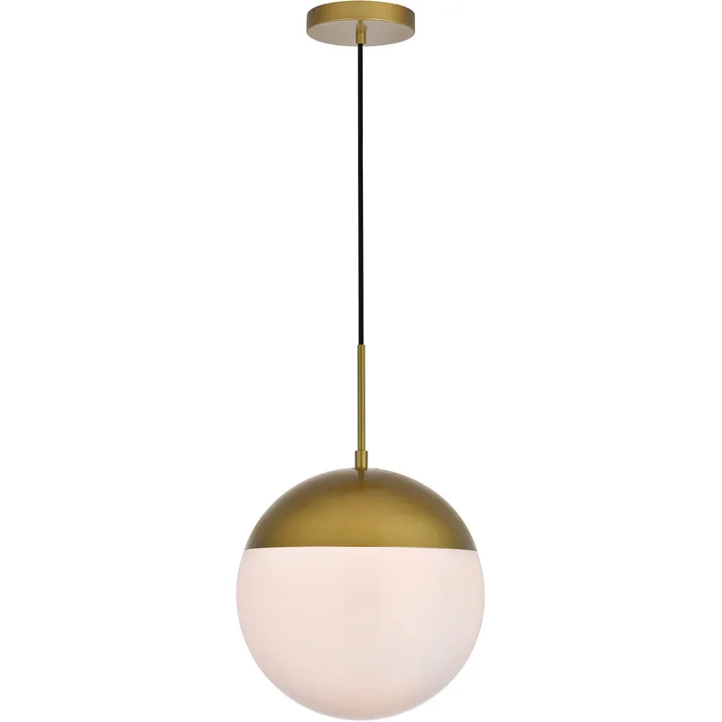 Eclipse 1 Light 12 inch Brass Pendant Ceiling Light