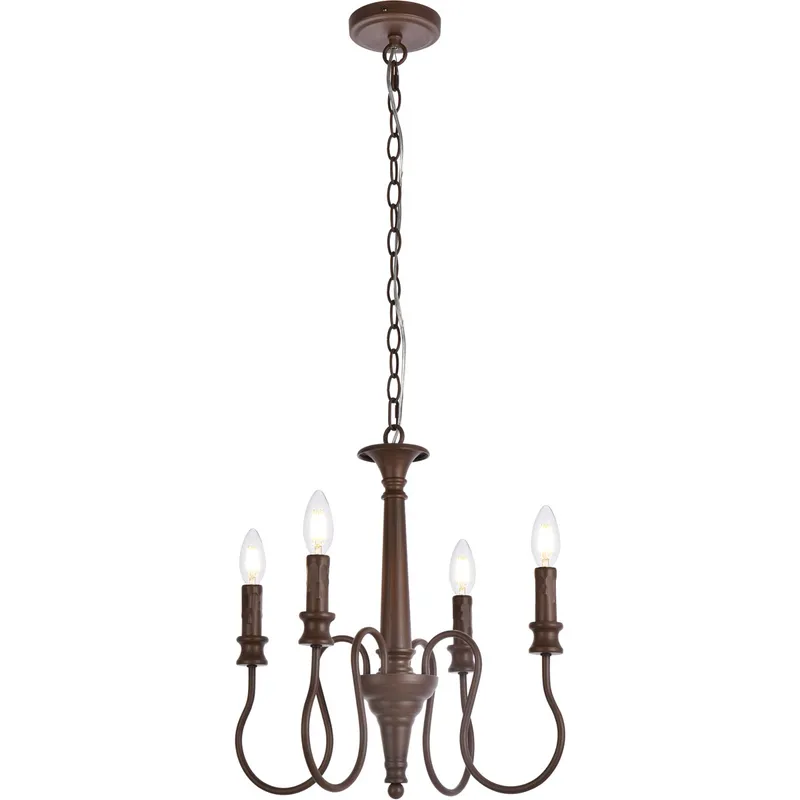 Flynx 4 Light 17 inch Weathered Oak Pendant Ceiling Light