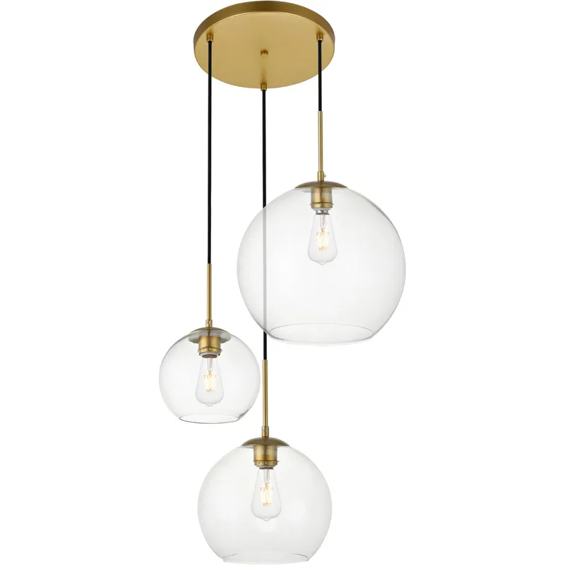 Baxter 3 Light 20.9 inch Brass Pendant Ceiling Light
