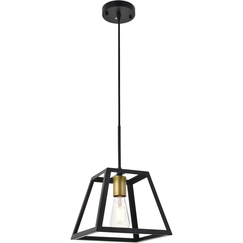 Resolute 1 Light 9.4 inch Brass and Black Pendant Ceiling Light