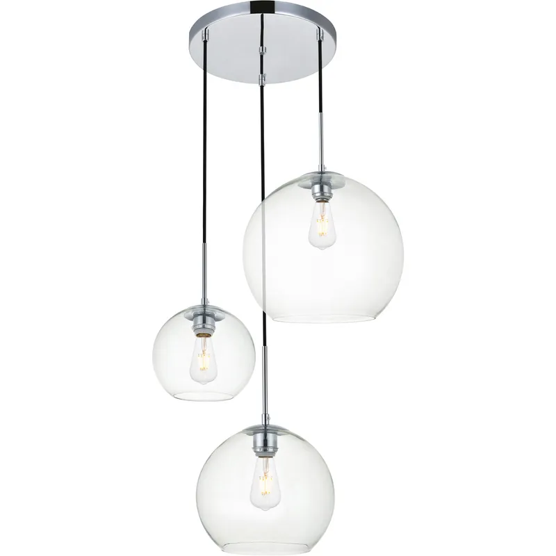 Baxter 3 Light 20.9 inch Chrome Pendant Ceiling Light