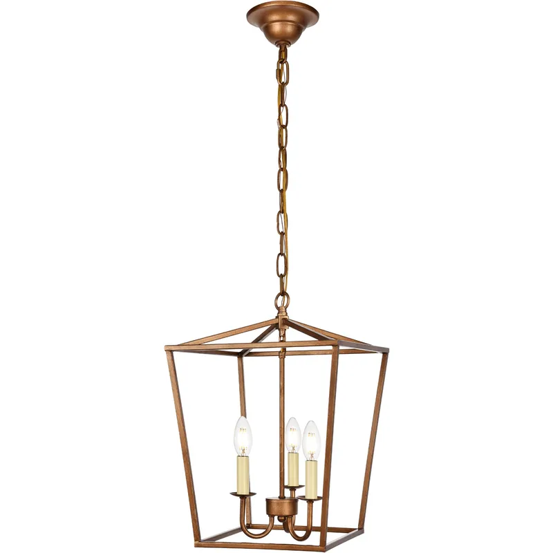 Maddox 3 Light 12.5 inch Vintage Gold Pendant Ceiling Light