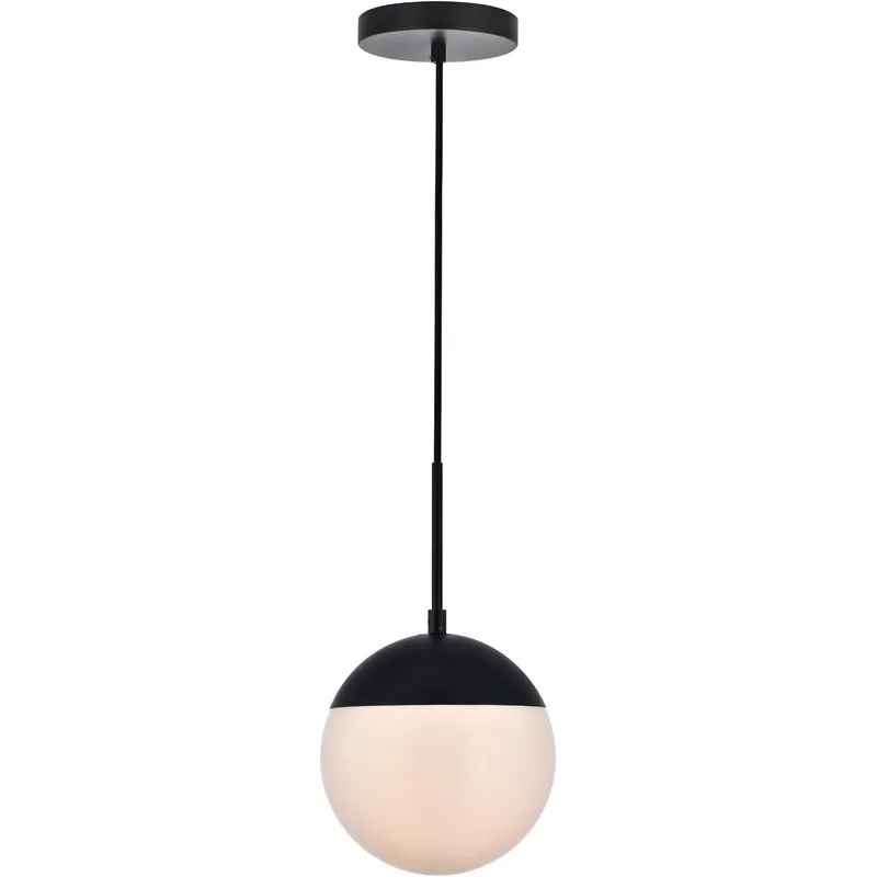 Eclipse 1 Light 8 inch Black Pendant Ceiling Light