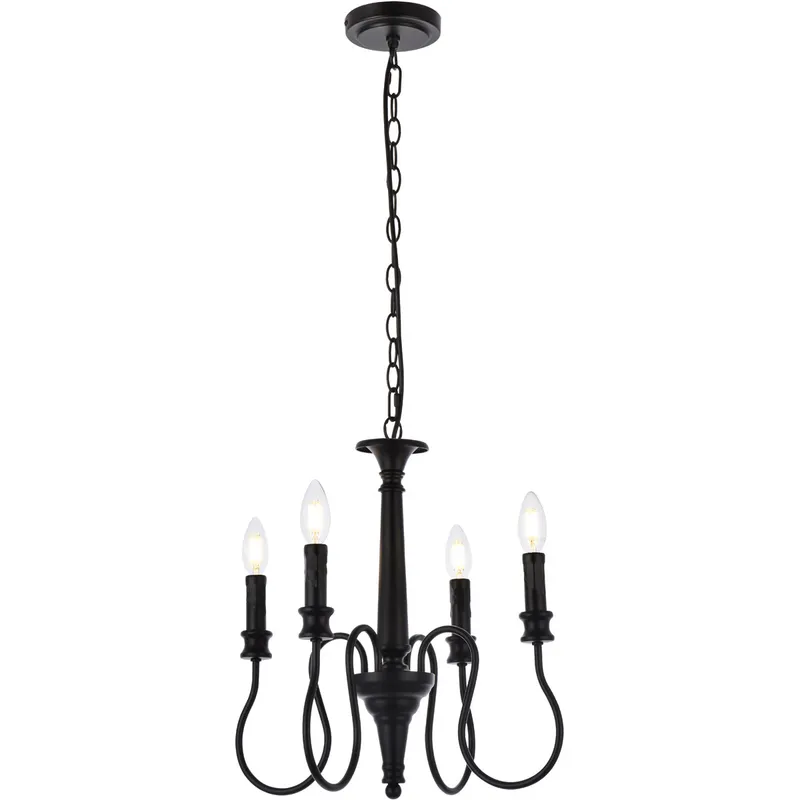 Flynx 4 Light 17 inch Black Pendant Ceiling Light
