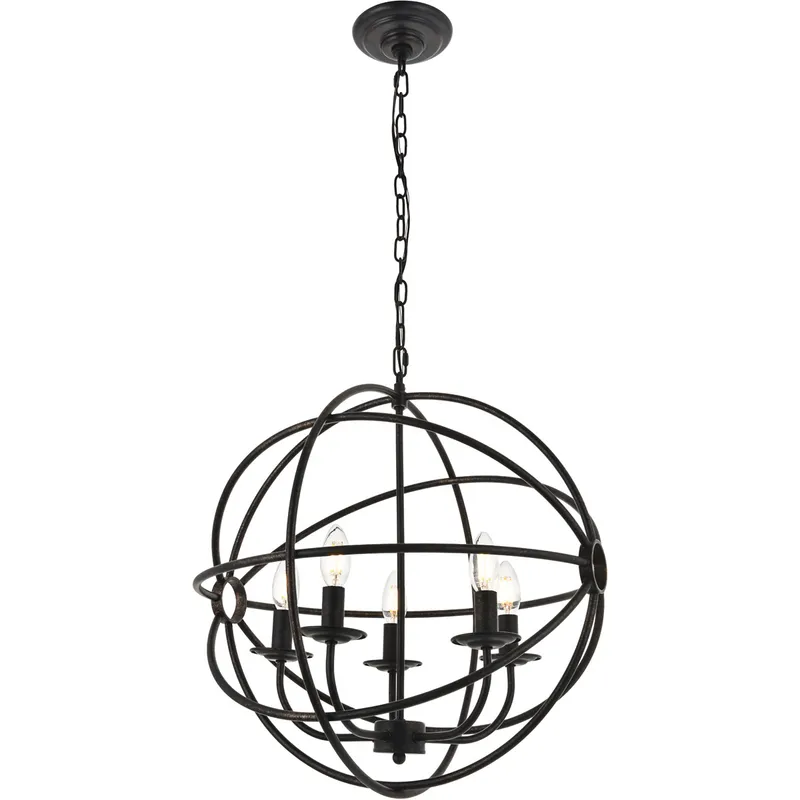 Octavia 5 Light 19.7 inch Dark Brown Pendant Ceiling Light in Dark Bronze