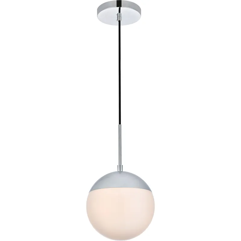 Eclipse 1 Light 8 inch Chrome Pendant Ceiling Light