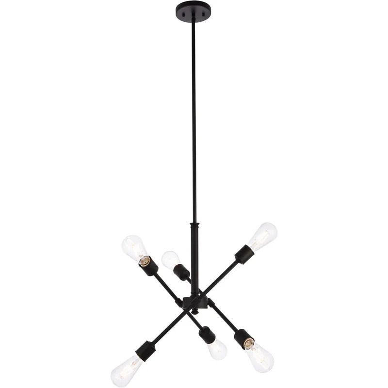 Axel 6 Light 17 inch Black Pendant Ceiling Light