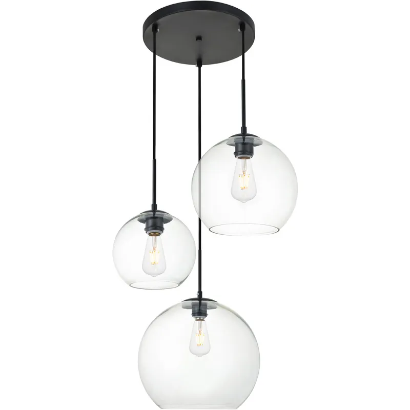 Baxter 3 Light 20.9 inch Black Pendant Ceiling Light