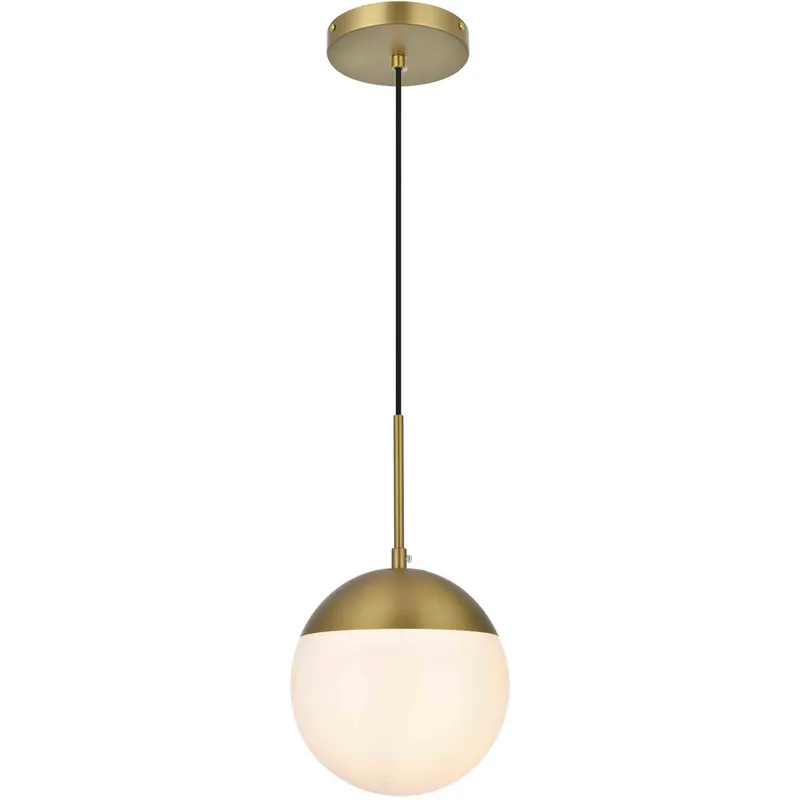 Eclipse 1 Light 8 inch Satin Gold Pendant Ceiling Light