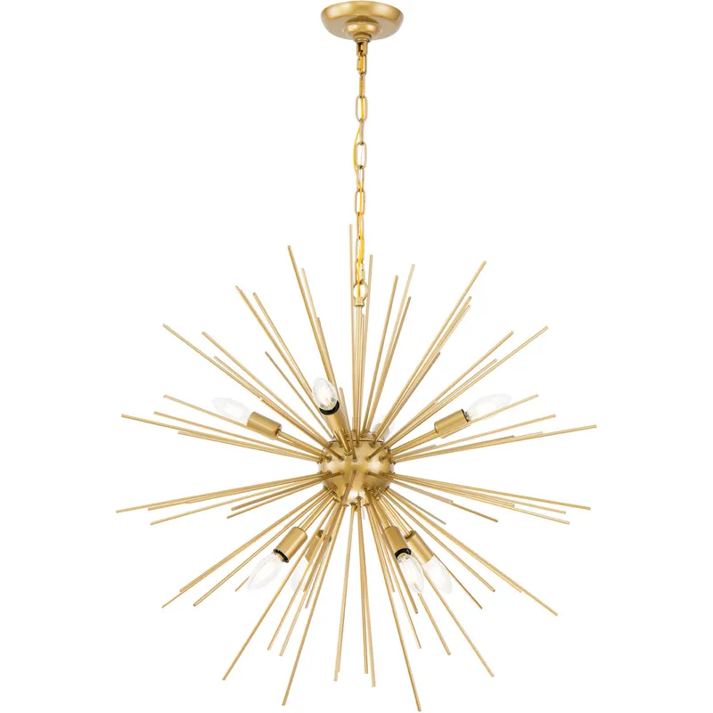 Timber 8 Light 30 inch Brass Pendant Ceiling Light