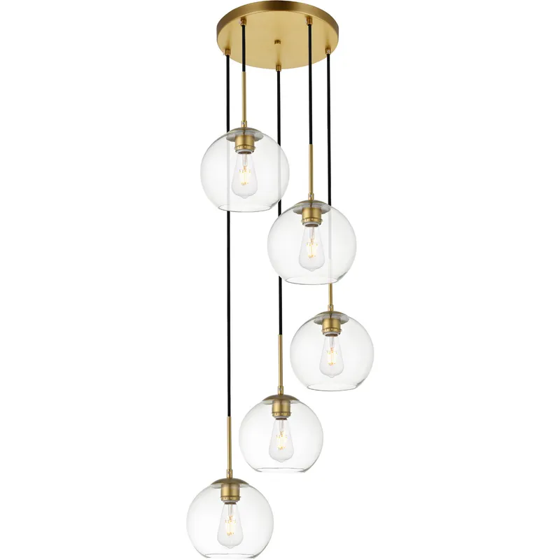 Baxter 5 Light 18.1 inch Brass Pendant Ceiling Light