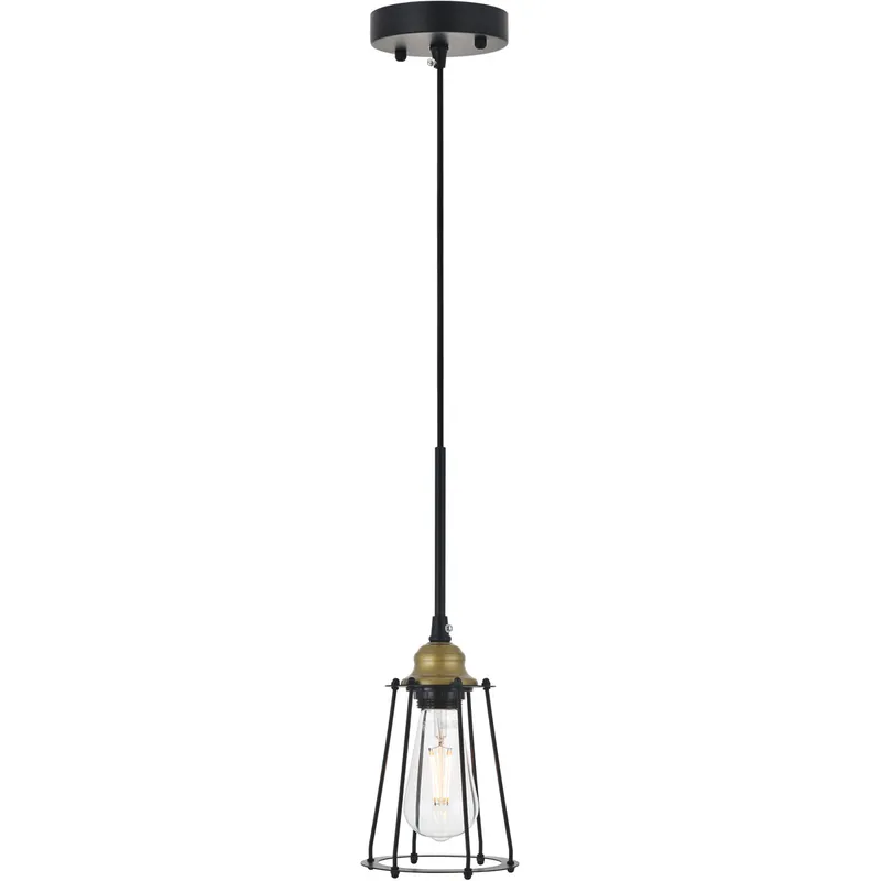 Auspice 1 Light 5.3 inch Brass and Black Pendant Ceiling Light