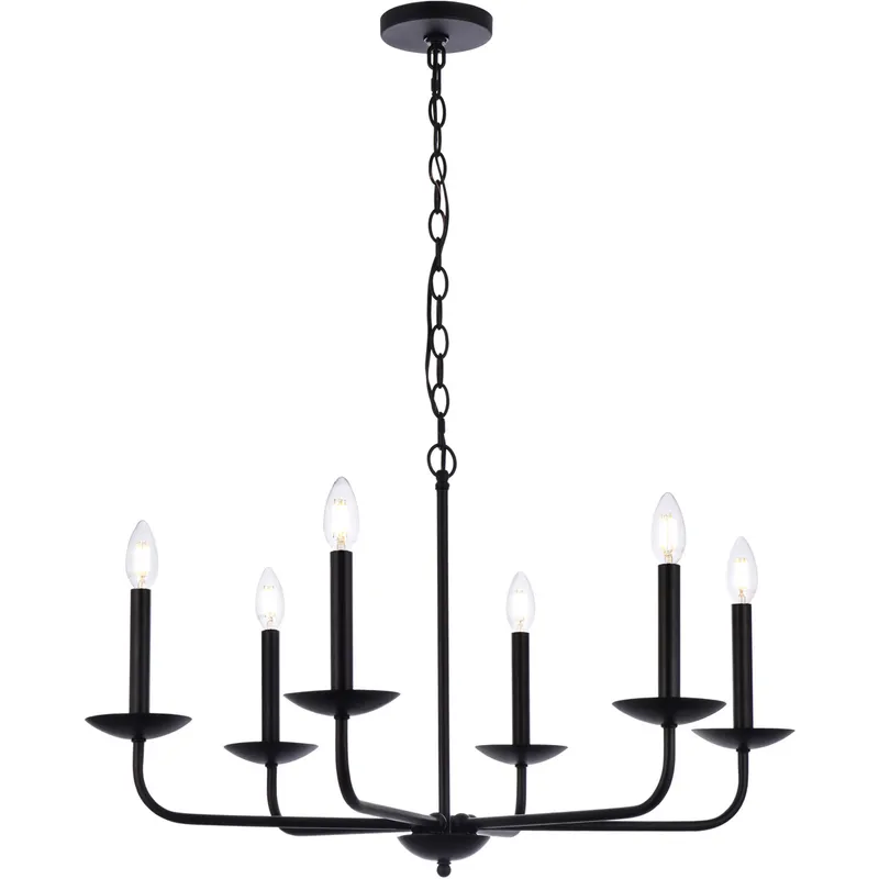 Cohen 6 Light 30 inch Black Pendant Ceiling Light