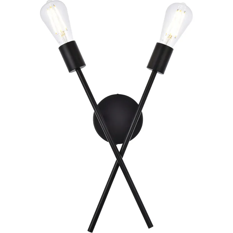Armin 2 Light 4 inch Black Wall Sconce Wall Light