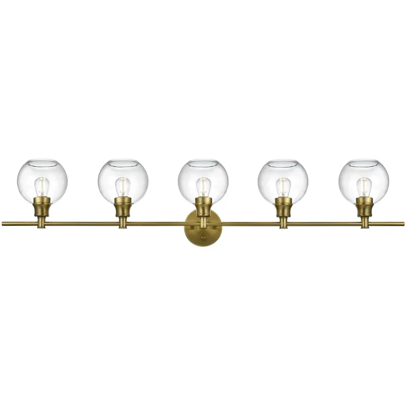 Collier 5 Light 47 inch Satin Gold Bath Sconce Wall Light