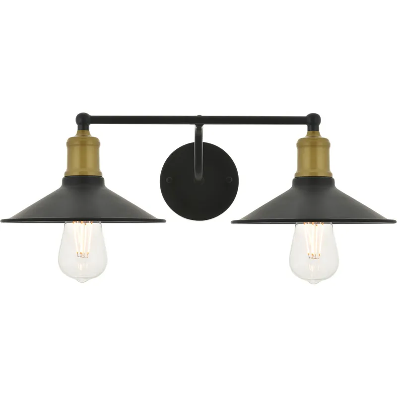 Etude 2 Light 20.9 inch Brass and Black Wall Sconce Wall Light
