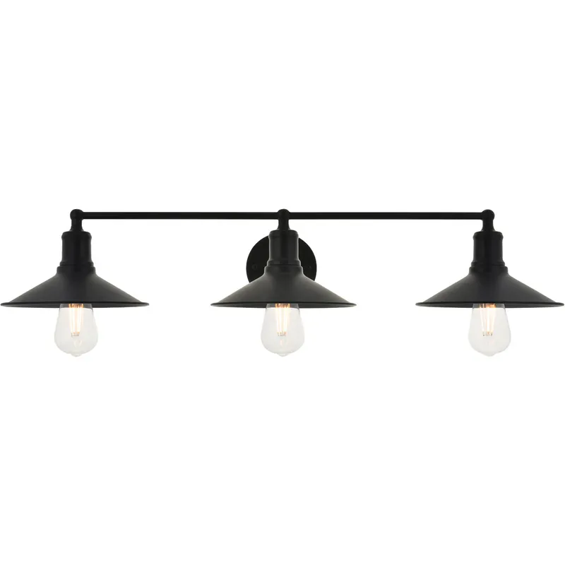 Etude 3 Light 33.1 inch Black Wall Sconce Wall Light