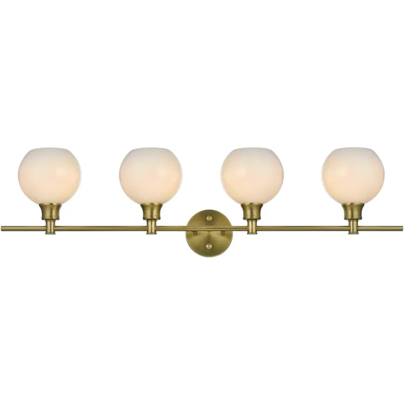 Collier 4 Light 38 inch Satin Gold Bath Sconce Wall Light