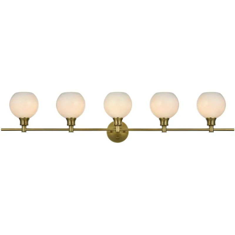 Collier 5 Light 47 inch Satin Gold Bath Sconce Wall Light