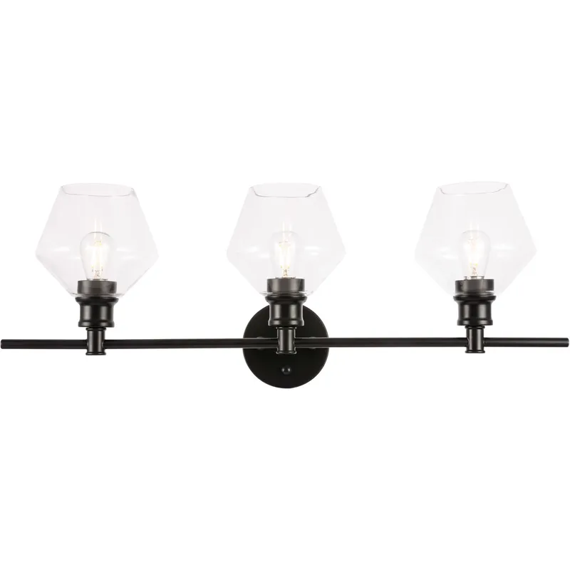 Gene 3 Light 28.1 inch Black Wall sconce Wall Light