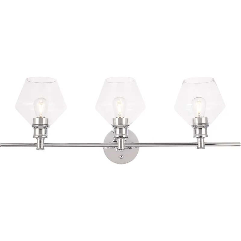 Gene 3 Light 28.1 inch Chrome Wall sconce Wall Light