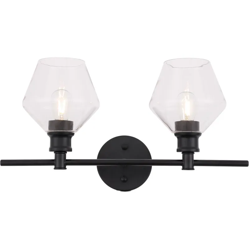 Gene 2 Light 19.1 inch Black Wall sconce Wall Light