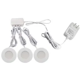 Lotus 2W 3" Ultra Slim LED Puck Light Kit - 3 PACK - 3000K - 150 Lumens - 12V