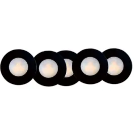 Lotus 1W 1" Mini LED Puck Light Kit - 5 PACK - 4000K - 70 Lumens - 12V - Black