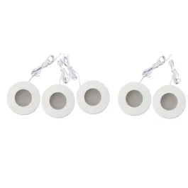 Lotus 1W 1" Mini LED Puck Light Kit - 5 PACK - 3000K - 70 Lumens - 12V