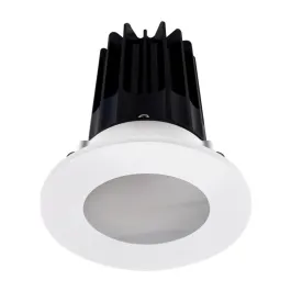 Lotus 2" LED Recessed Downlight - High Output - 15W - 4000K - White Reflector - White Shower Trim - 120V