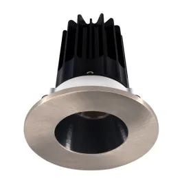 Lotus 2" LED Recessed Downlight - High Output - 15W - 3000K - 1,000 Lumens - Black Reflector - Round Brushed Nickel Trim - 24° - 120V