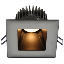 Lotus 4" Square Deep Regressed LED Downlight - High Output - 18W - Black Reflector - Black Trim - 3000K - 1,580 Lumens - 120V