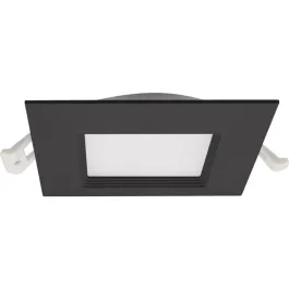 Lotus 9W 4" Square Regressed Baffle LED Downlight - CCT Selectable - 750 Lumens - 120V - Black
