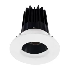 Lotus 2" LED Recessed Downlight - High Output - 15W - 4000K - 1,020 Lumens - Black Reflector - Wall Wash Trim - 120V