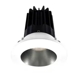 Lotus 2" LED Recessed Downlight - High Output - 15W - 3000K - 1,000 Lumens - Chrome Reflector - Round White Trim - 120V