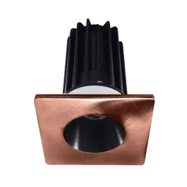 Lotus 2" LED Recessed Downlight - 8W - 3000K - 600 Lumens - Black Reflector - Square Copper Trim - 120V