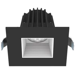 Lotus 8W 2" Square Regressed LED Downlight - Black Trim / White Baffle Reflector - CCT Selectable - 670 Lumens - 120V