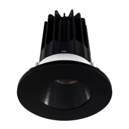 Lotus 2" LED Recessed Downlight - High Output - 15W - 2700K - 980 Lumens - Black Reflector - Round Black Trim - 120V