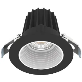 Lotus 8W 2" Round Regressed LED Downlight - Black Trim / White Baffle Reflector - CCT Selectable - 670 Lumens - 120V