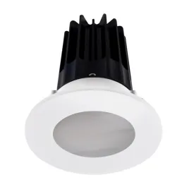 Lotus 2" LED Recessed Downlight - 8W - 3000K - Chrome Reflector - White Shower Trim - 120V