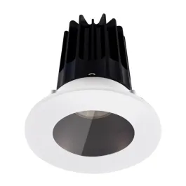 Lotus 2" LED Recessed Downlight - High Output - 15W - 4000K - Silver Reflector - White Shower Trim - 120V