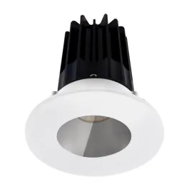 Lotus 2" LED Recessed Downlight - High Output - 15W - 2700K - Black Reflector - White Shower Trim - 120V
