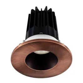 Lotus 2" LED Recessed Downlight - High Output - 15W - 4000K - 1,020 Lumens - Bronze Reflector - Round Copper Trim - 120V