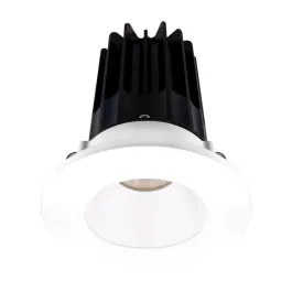 Lotus 2" LED Recessed Downlight - High Output - 15W - 2700K - 980 Lumens - White Reflector - Round White Trim - 24° - 120V