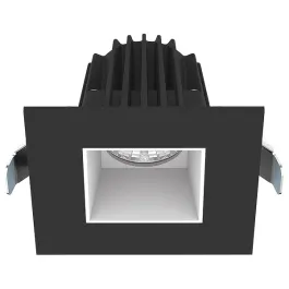 Lotus 8W 2" Square Regressed LED Downlight - Black Trim / White Smooth Reflector - CCT Selectable - 670 Lumens - 120V