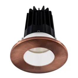 Lotus 2" LED Recessed Downlight - 8W - 4000K - 620 Lumens - White Reflector - Round Copper Trim - 24° - 120V