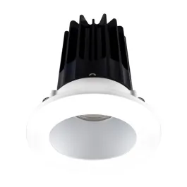 Lotus 2" LED Recessed Downlight - 8W - 3000K - 600 Lumens - Silver Reflector - Round White Trim - 120V